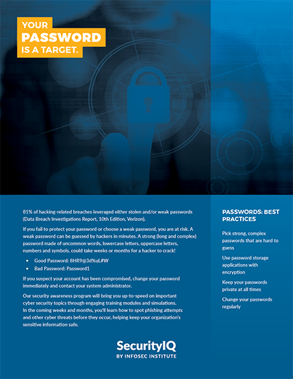 Don't Be a Target: Your Password