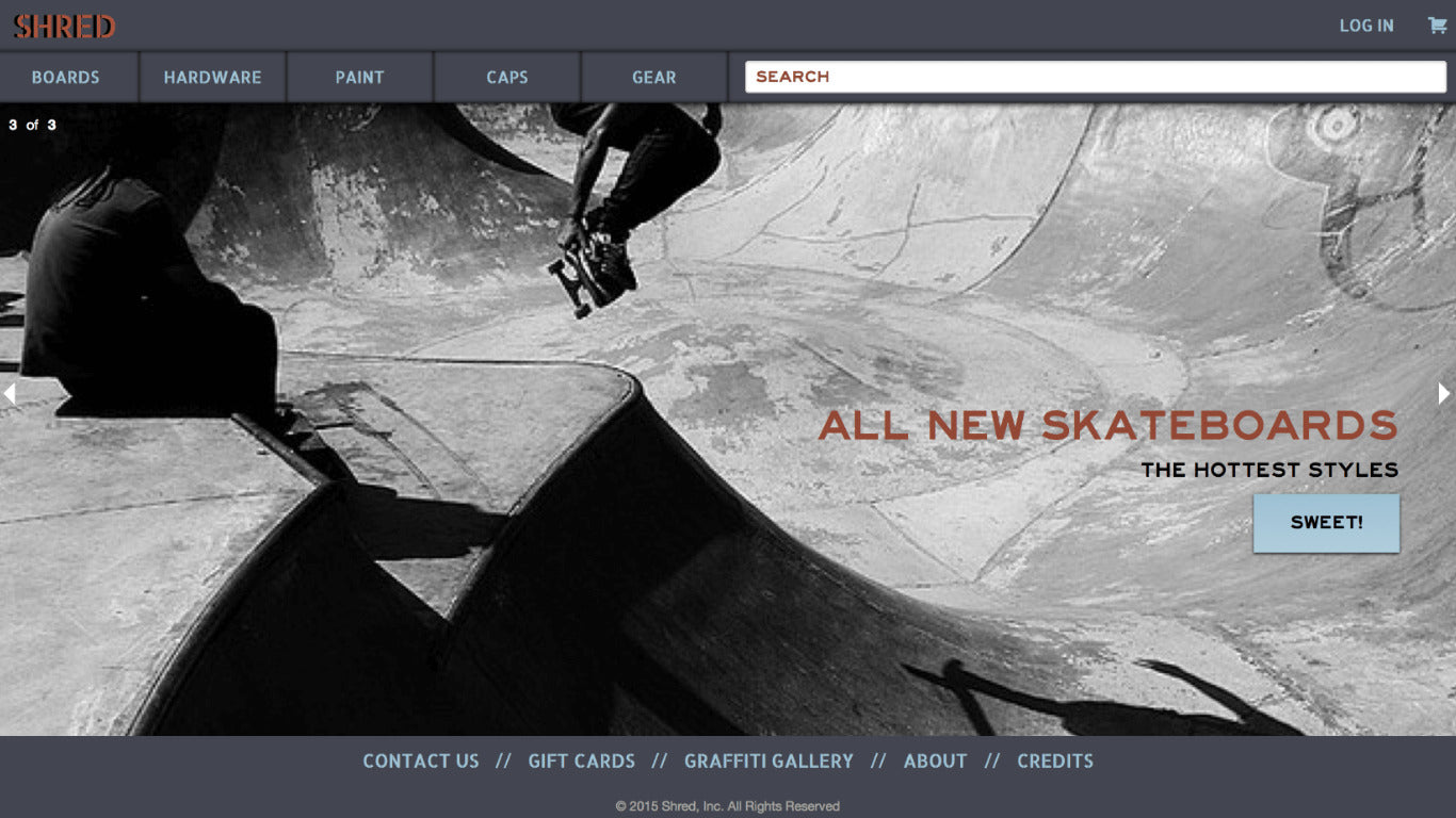 SHRED RETAIL – ECOMMERCE WEB SITE