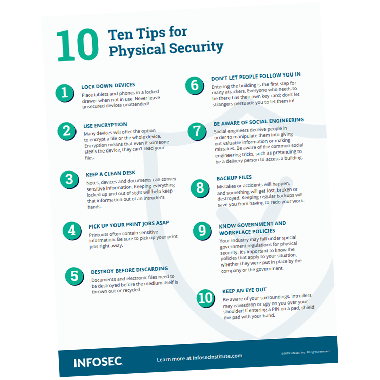 Ten Tips for Physical Security Infographic