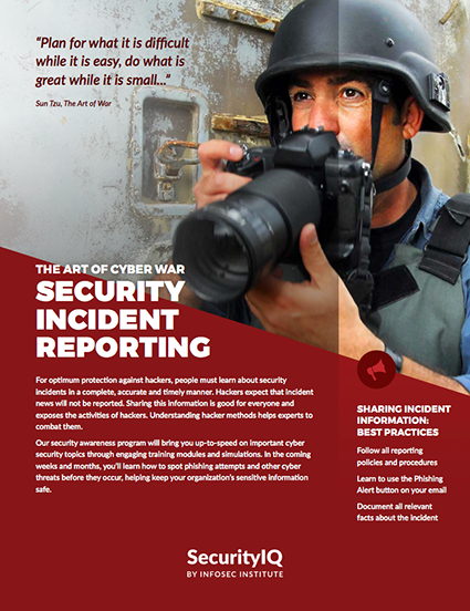 The Art of Cyber War: Security Incident Reporting